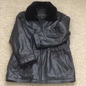 Black lamb leather jacket
